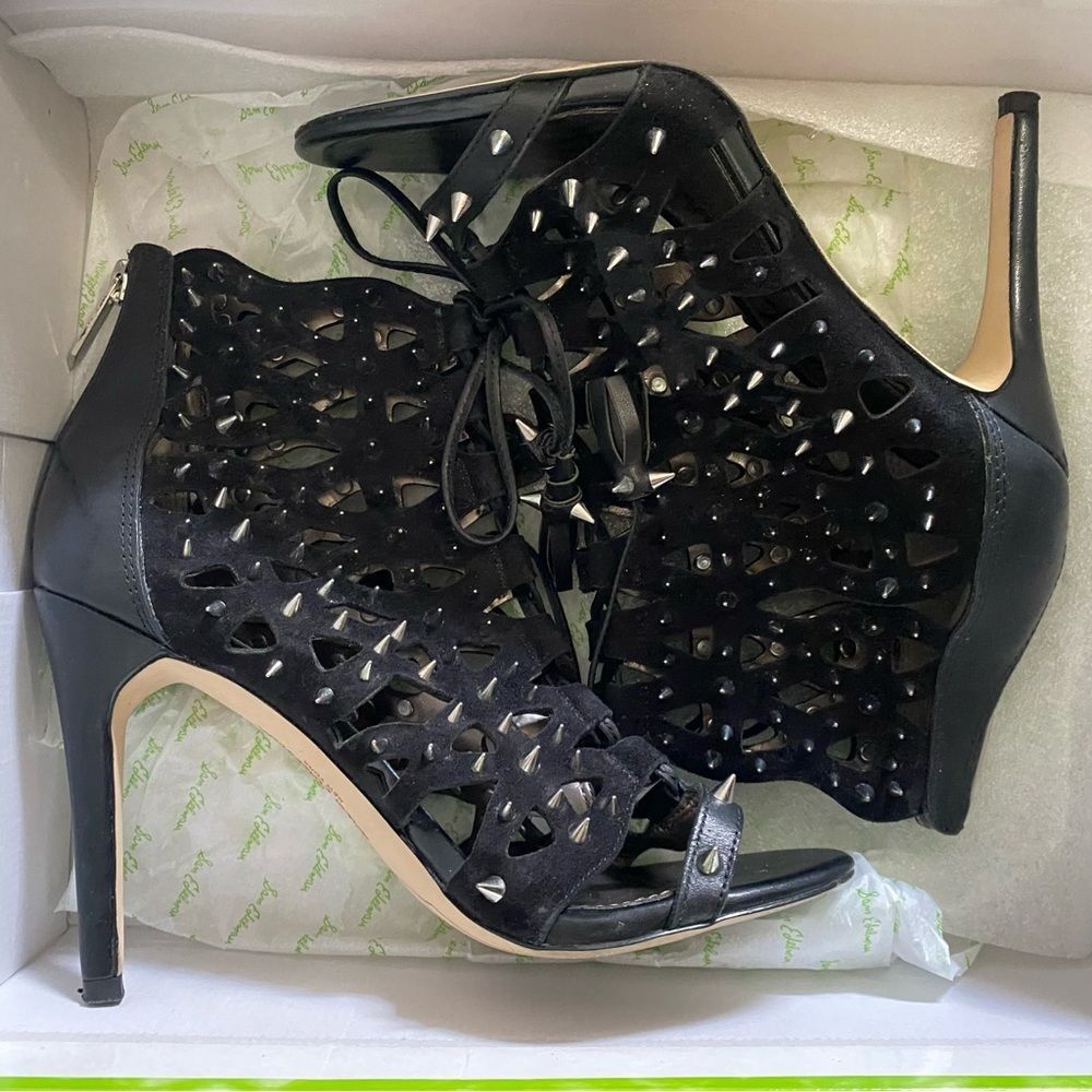 Sam Edelman Allison Spike Hollow Black Heels 6 - Picture 2 of 4